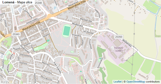Lomená - mapa ulice