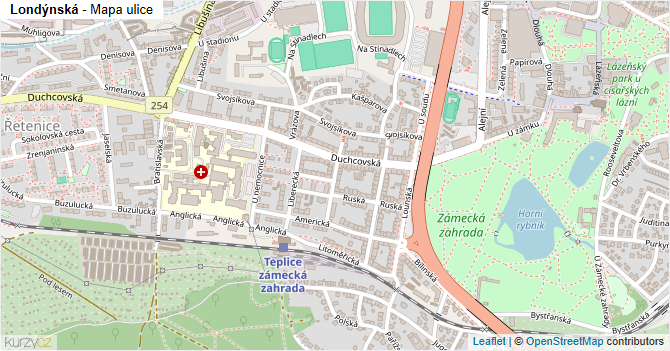 Londýnská - mapa ulice