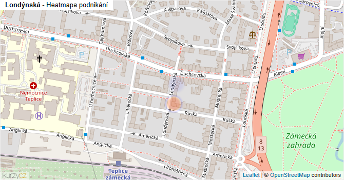 Londýnská - mapa podnikání