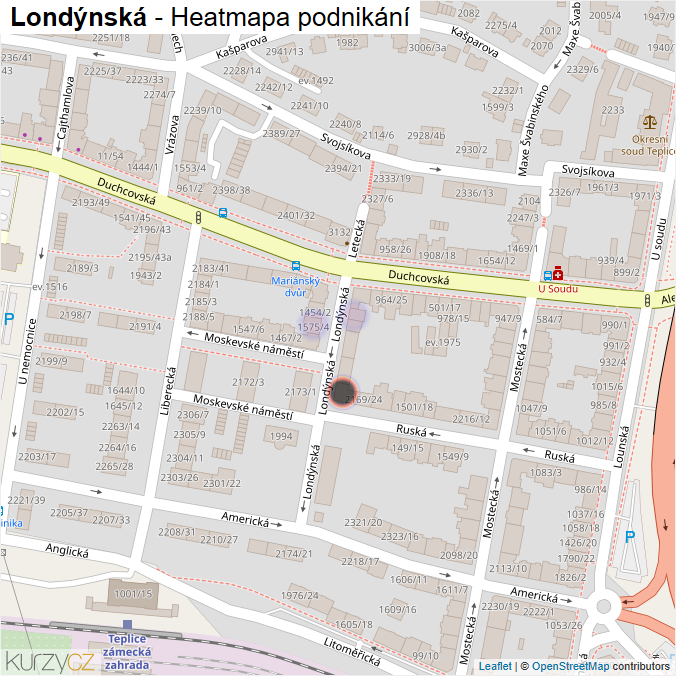 Mapa Londýnská - Firmy v ulici.