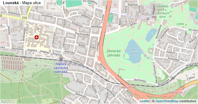 Lounská - mapa ulice