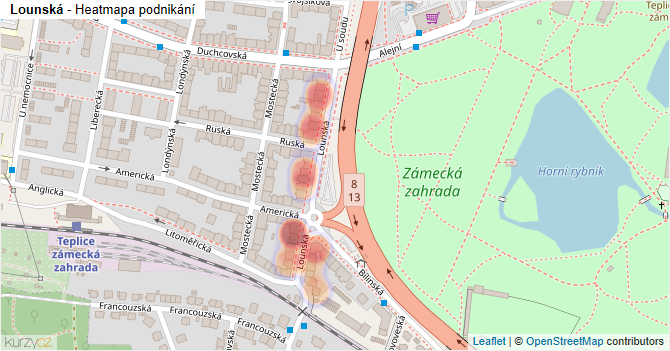 Lounská - mapa podnikání