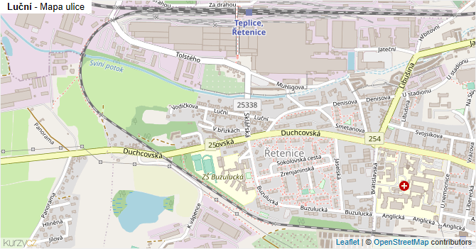 Luční - mapa ulice