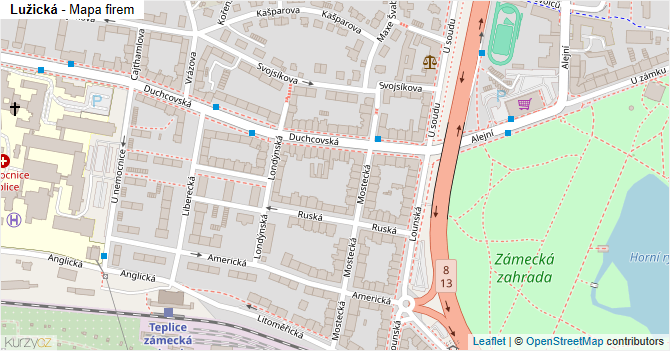 Lužická - mapa firem