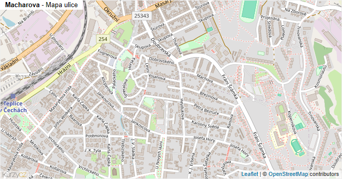 Macharova - mapa ulice