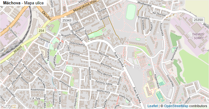 Máchova - mapa ulice