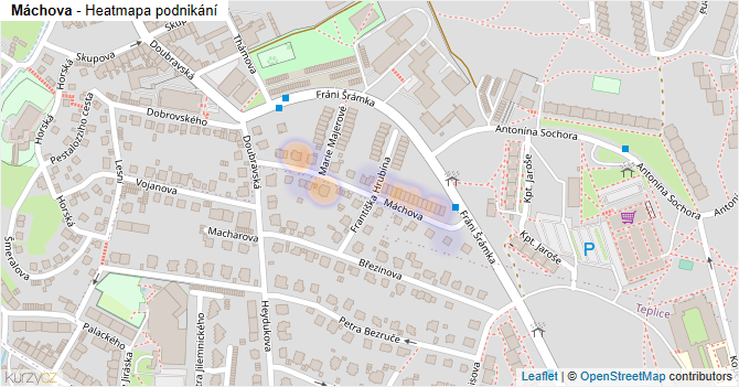 Máchova - mapa podnikání