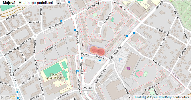 Májová - mapa podnikání