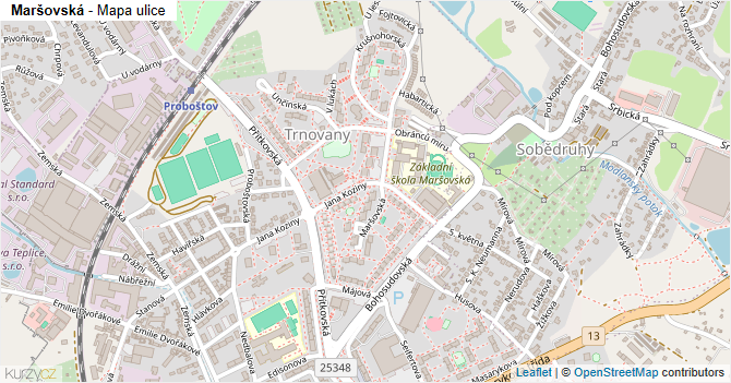 Maršovská - mapa ulice