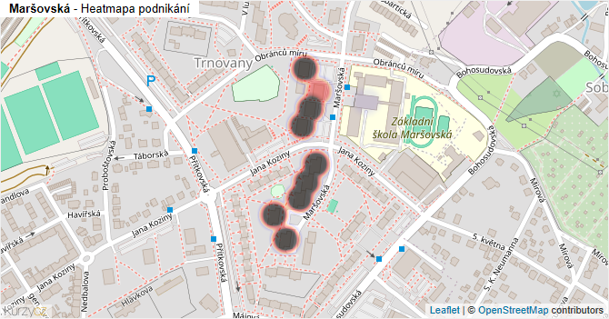 Maršovská - mapa podnikání
