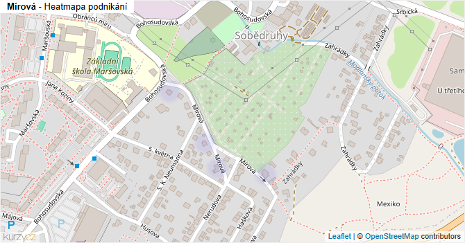 Mírová - mapa podnikání