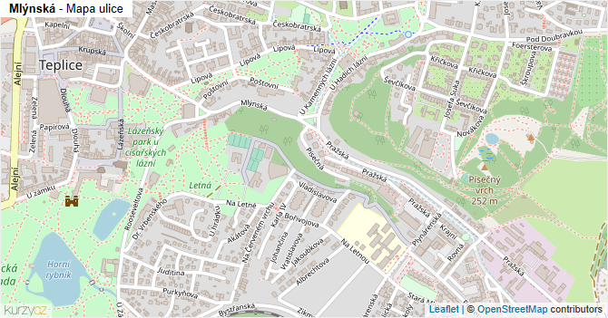 Mlýnská - mapa ulice