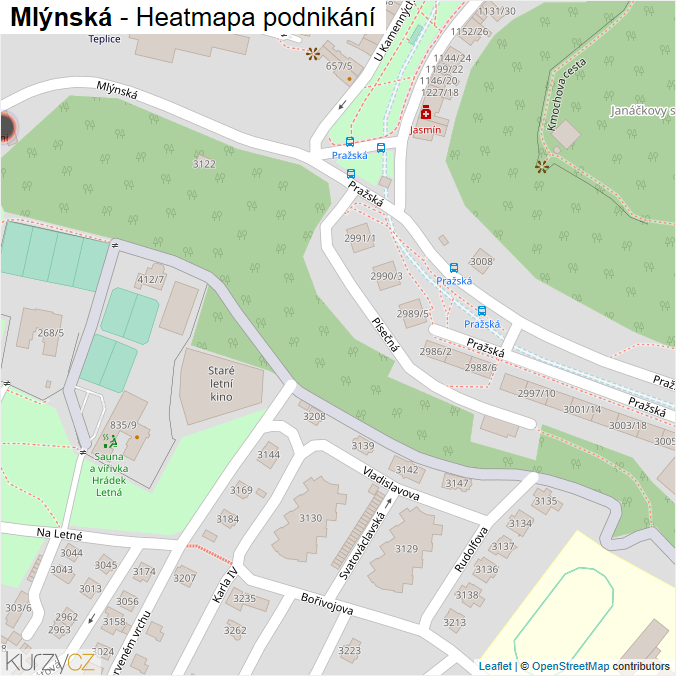 Mapa Mlýnská - Firmy v ulici.