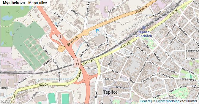 Myslbekova - mapa ulice