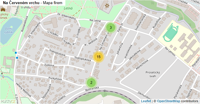 Na Červeném vrchu - mapa firem