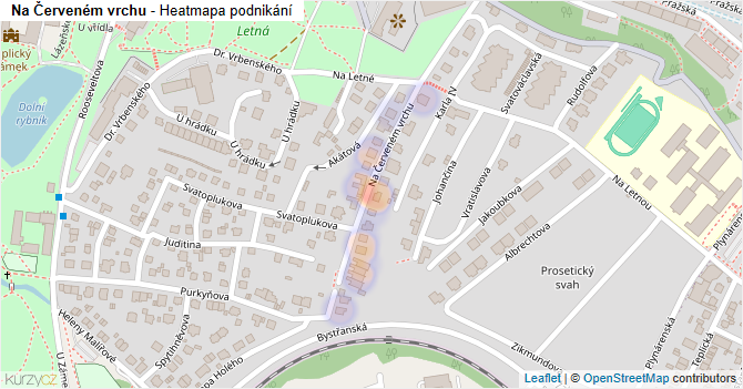 Na Červeném vrchu - mapa podnikání