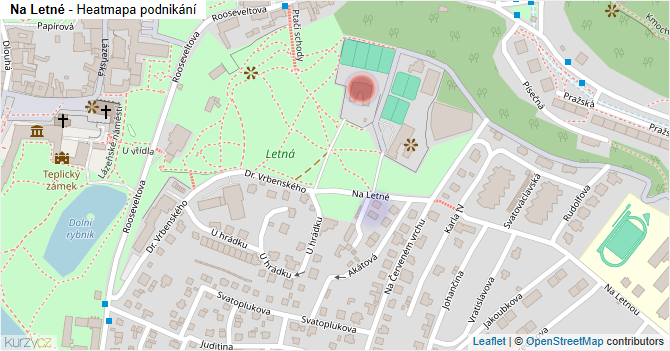 Na Letné - mapa podnikání
