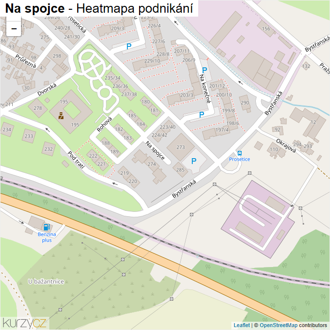 Mapa Na spojce - Firmy v ulici.