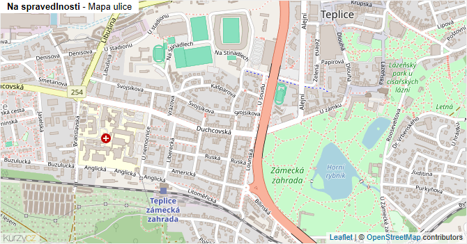Na spravedlnosti - mapa ulice