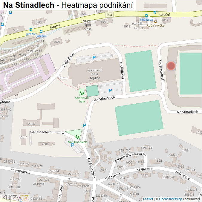 Mapa Na Stínadlech - Firmy v ulici.