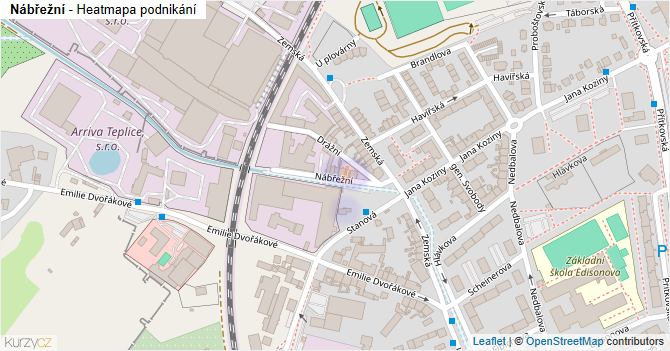 Nábřežní - mapa podnikání