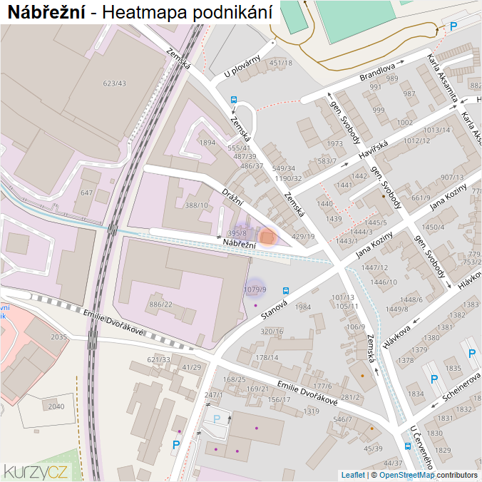 Mapa Nábřežní - Firmy v ulici.