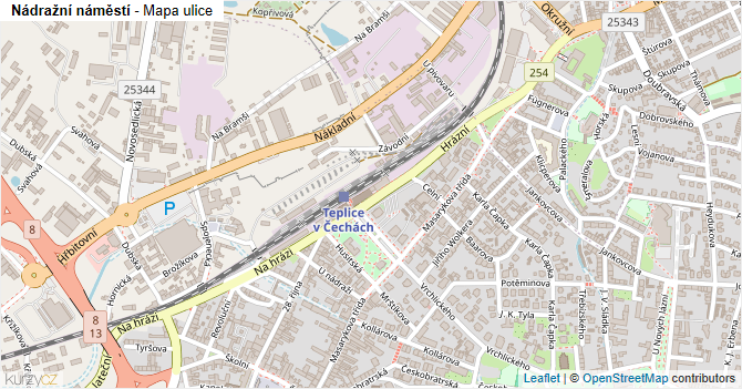 Nádražní náměstí - mapa ulice