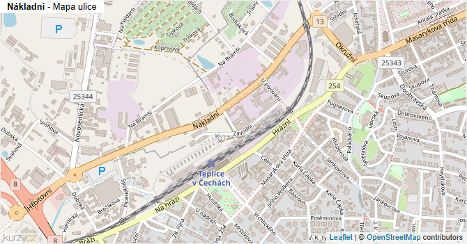 Nákladní - mapa ulice