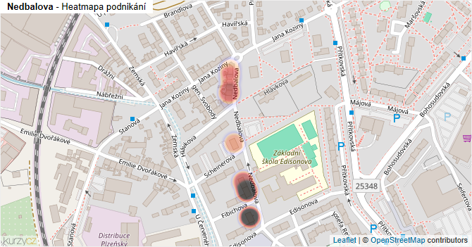 Nedbalova - mapa podnikání