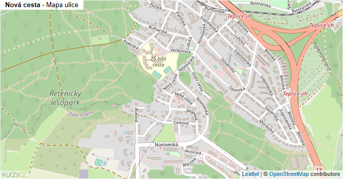 Nová cesta - mapa ulice