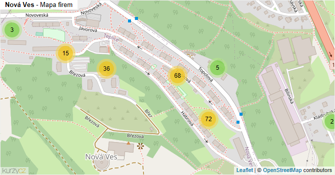 Nová Ves - mapa firem