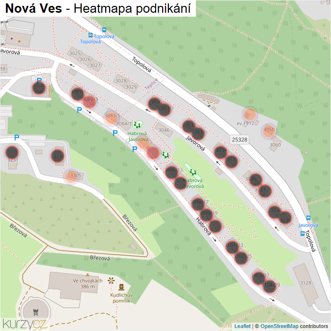 Mapa Nová Ves - Firmy v části obce.