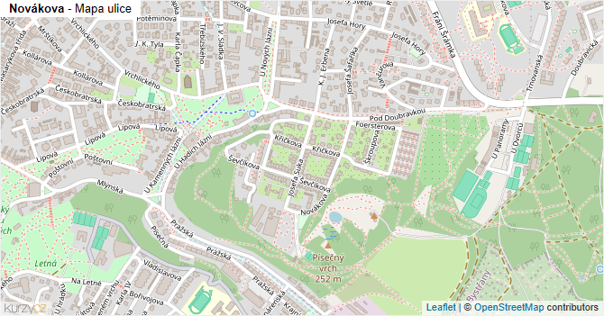 Novákova - mapa ulice