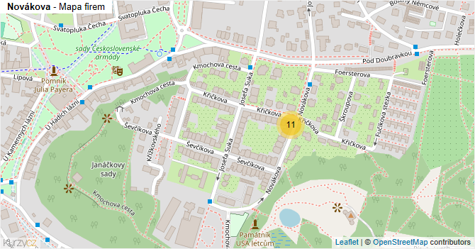 Novákova - mapa firem