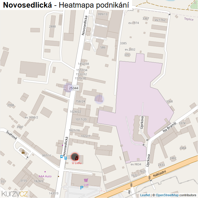 Mapa Novosedlická - Firmy v ulici.
