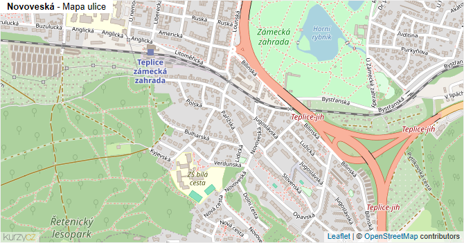 Novoveská - mapa ulice