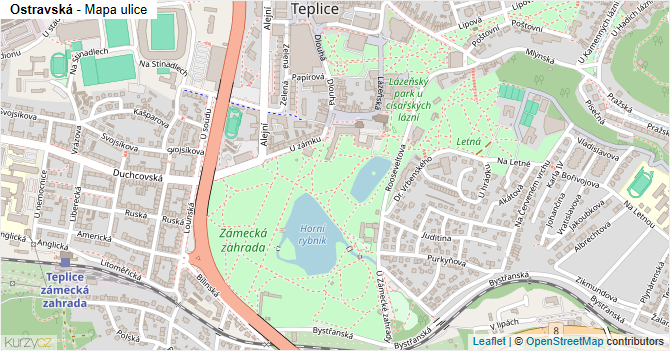Ostravská - mapa ulice