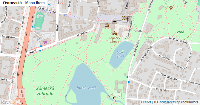 Ostravská - mapa firem