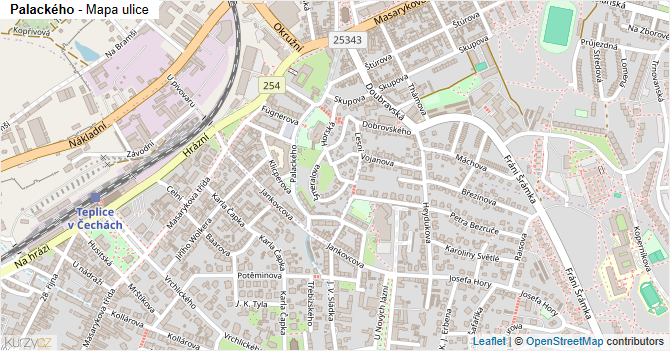 Palackého - mapa ulice