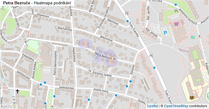 Petra Bezruče - mapa podnikání