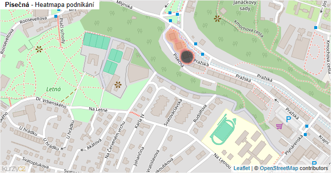 Písečná - mapa podnikání
