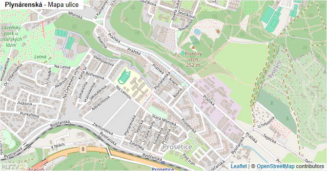 Plynárenská - mapa ulice