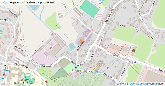 Pod kopcem - mapa podnikání