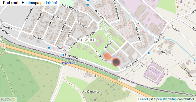 Pod tratí - mapa podnikání