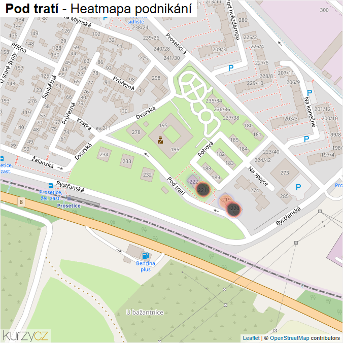 Mapa Pod tratí - Firmy v ulici.
