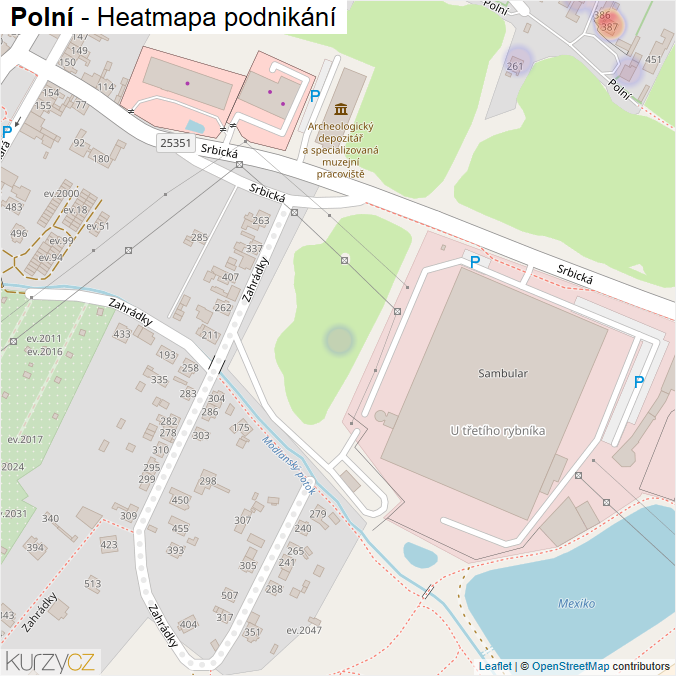Mapa Polní - Firmy v ulici.