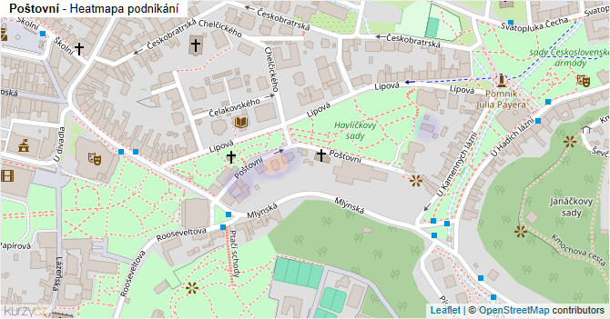 Poštovní - mapa podnikání