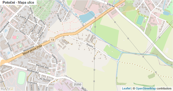 Potoční - mapa ulice