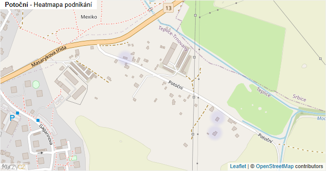Potoční - mapa podnikání