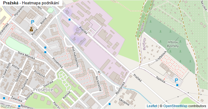 Pražská - mapa podnikání